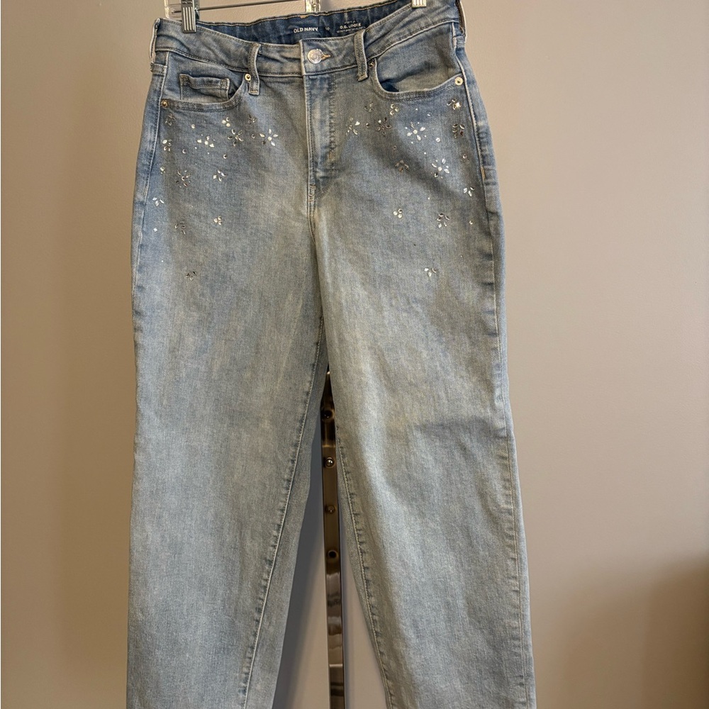 Old Navy OG Secret Smooth Pockets Beddazzled On Front Legs 10